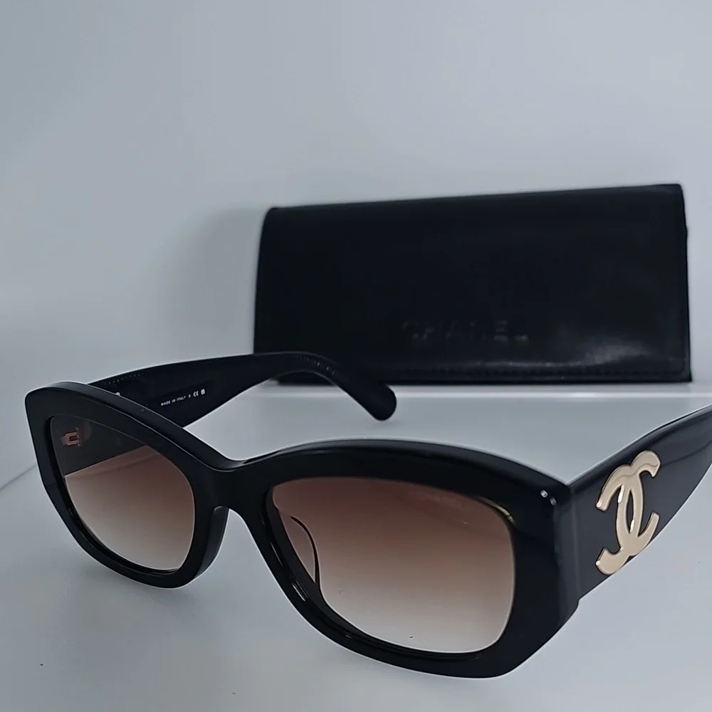Chanel 5493-A C622/S5 Women's Black/Brown Gradient Sunglasses - Picture 5 of 16